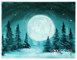 winter walk painting | The Be Creative Studio