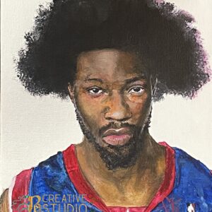 Painting of Ben Wallace from black artist Curtis Wallace in Michigan